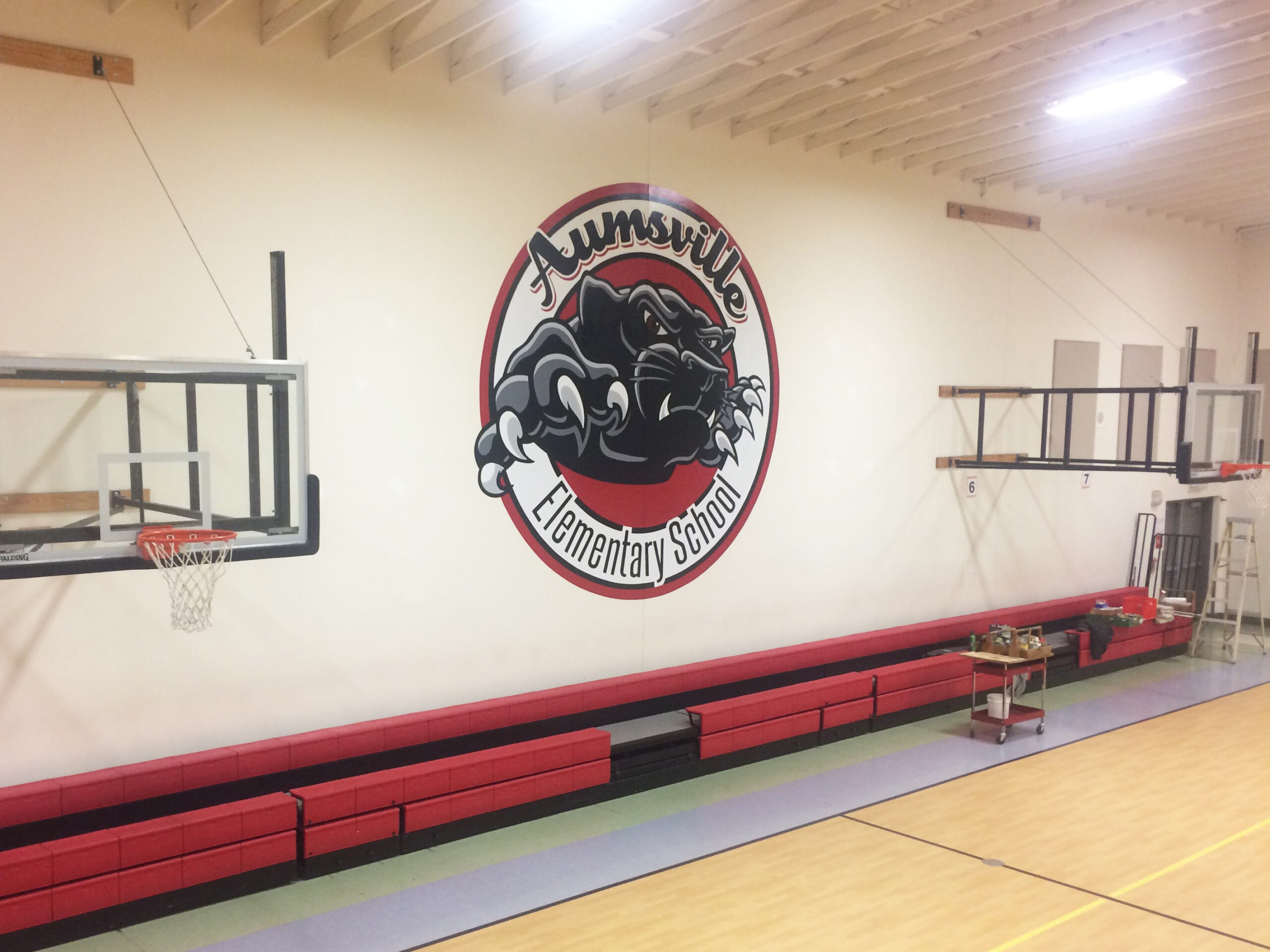 Aumsville Grade School Gym Brad Johnson Signs